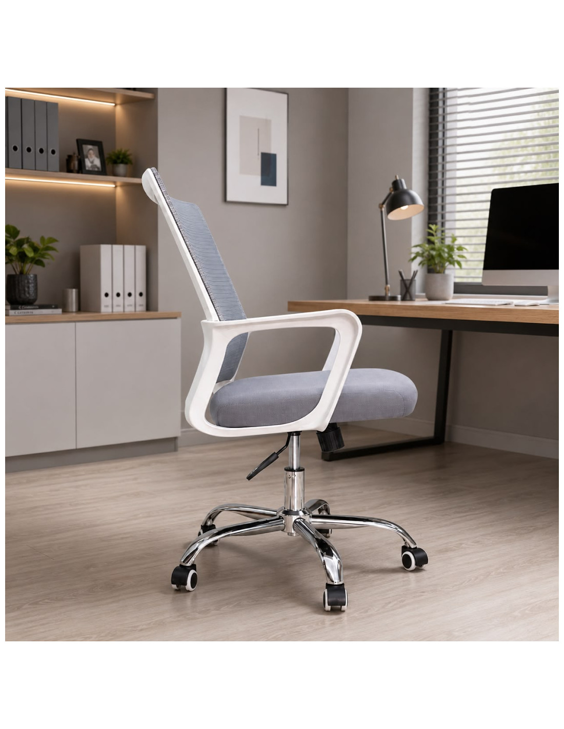 SILLA OFICINA ARIA TELA GRIS