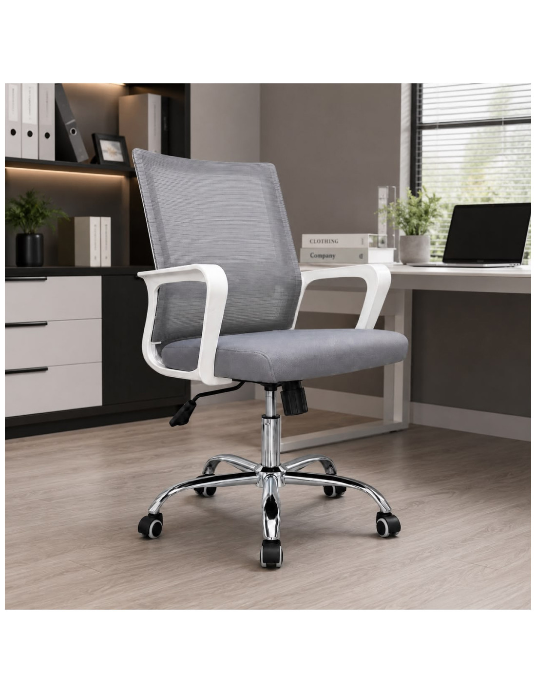 SILLA OFICINA ARIA TELA GRIS