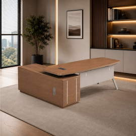 ESCRITORIO ARIANA  COLOR NOGAL/BEIGE DE 160CM*750CM