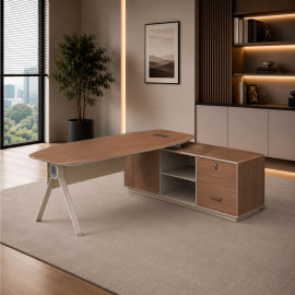 ESCRITORIO ARIANA  COLOR NOGAL/BEIGE DE 160CM*750CM 2