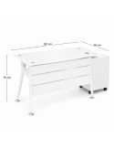 ESCRITORIO IVETTE VIDRIO TEMPLADO BLANCO  DE 120CM*60CM