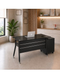 ESCRITORIO IVETTE VIDRIO TEMPLADO NEGRO DE 120CM*60CM