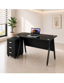 ESCRITORIO IVETTE VIDRIO TEMPLADO NEGRO DE 120CM*60CM