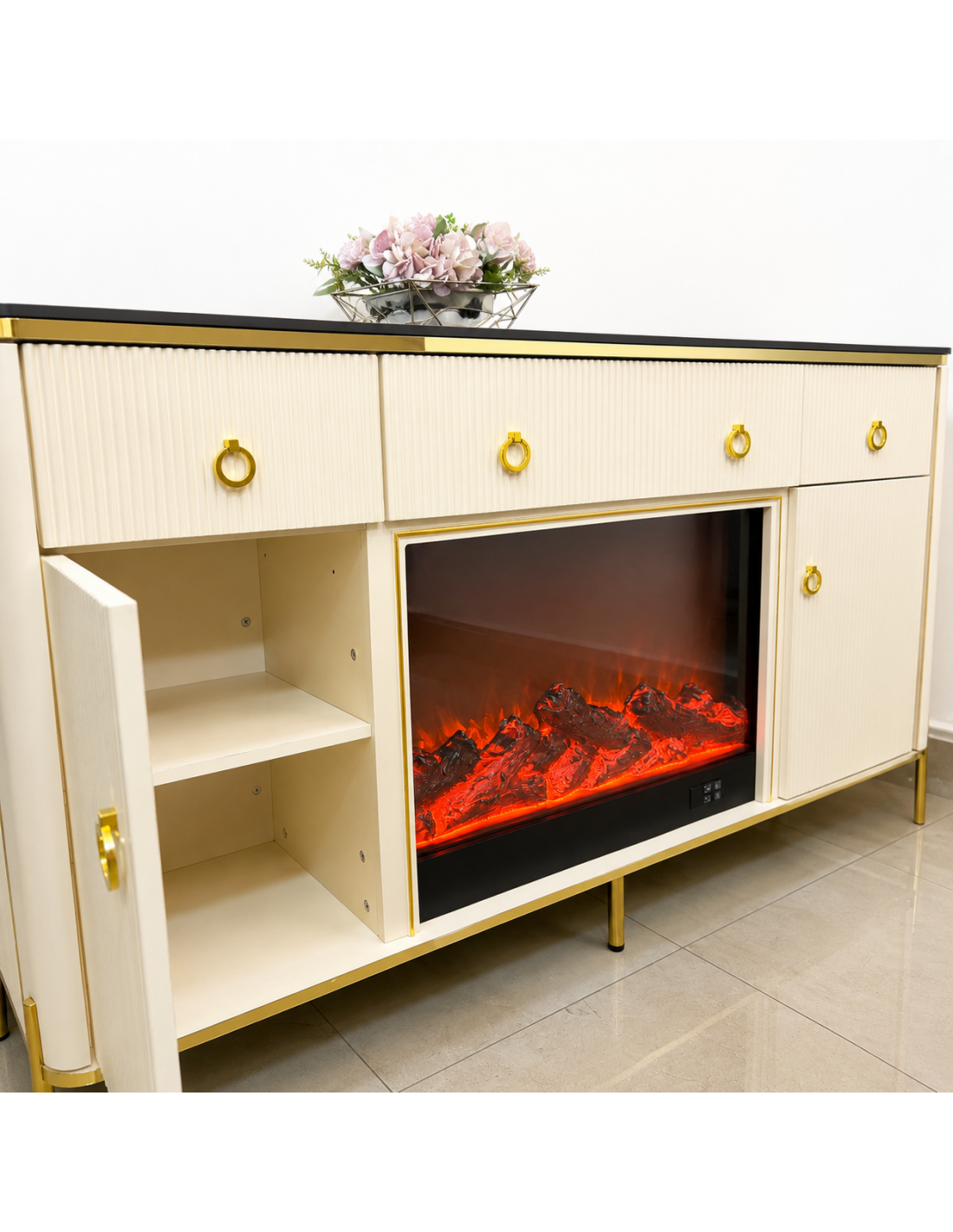 CREDENSA PANDORA 160CM COLOR CREMA