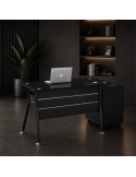 ESCRITORIO IVETTE VIDRIO TEMPLADO NEGRO  DE 140cm*70cm