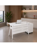 ESCRITORIO IVETTE VIDRIO TEMPLADO BLANCO  DE 140cm*70cm