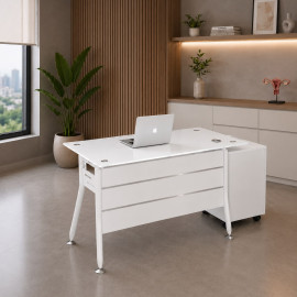 ESCRITORIO IVETTE VIDRIO TEMPLADO BLANCO  DE 140cm*70cm 2
