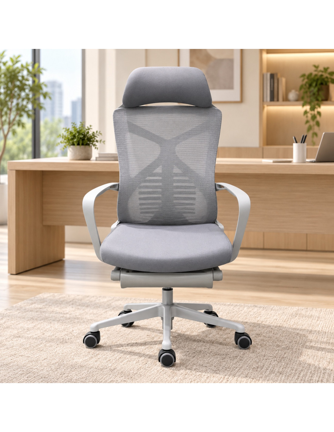 SILLA EJECUTIVA KAREN GRIS