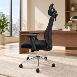 SILLON DE OFICINA ROSA COLOR NEGRO 2
