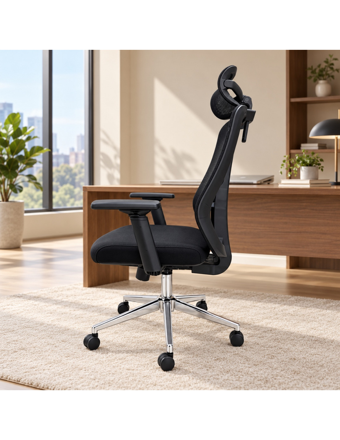 SILLON DE OFICINA ROSA COLOR NEGRO