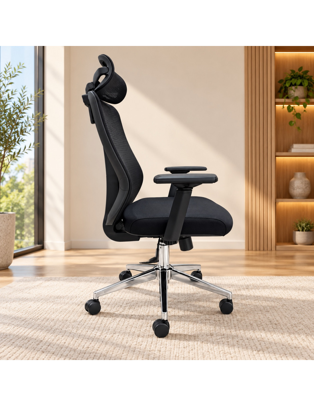 SILLON DE OFICINA ROSA COLOR NEGRO