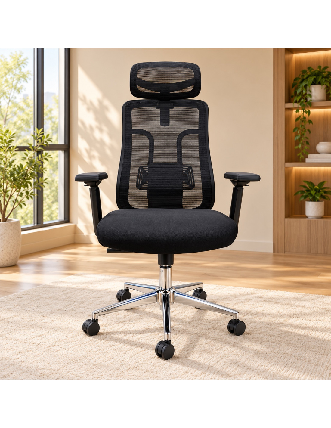 SILLON DE OFICINA ROSA COLOR NEGRO