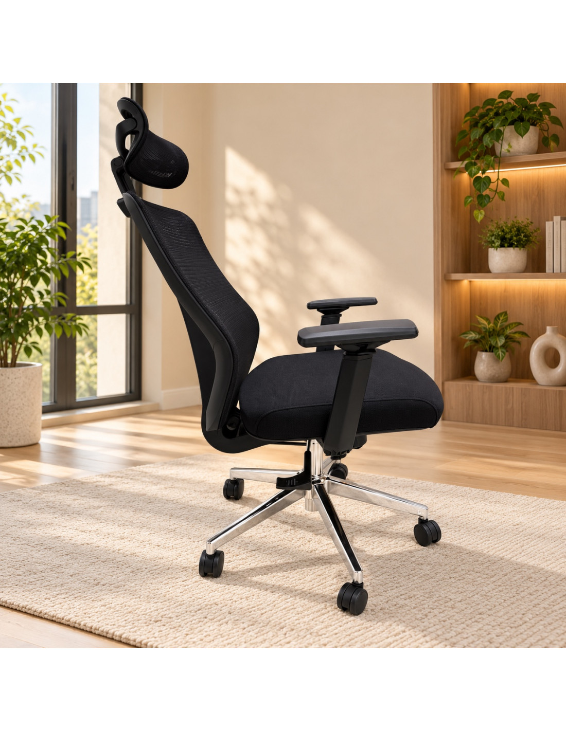 SILLON DE OFICINA ROSA COLOR NEGRO