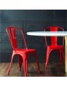 SILLA TOLIX EN ESTRUCTURA METALICA ROJA