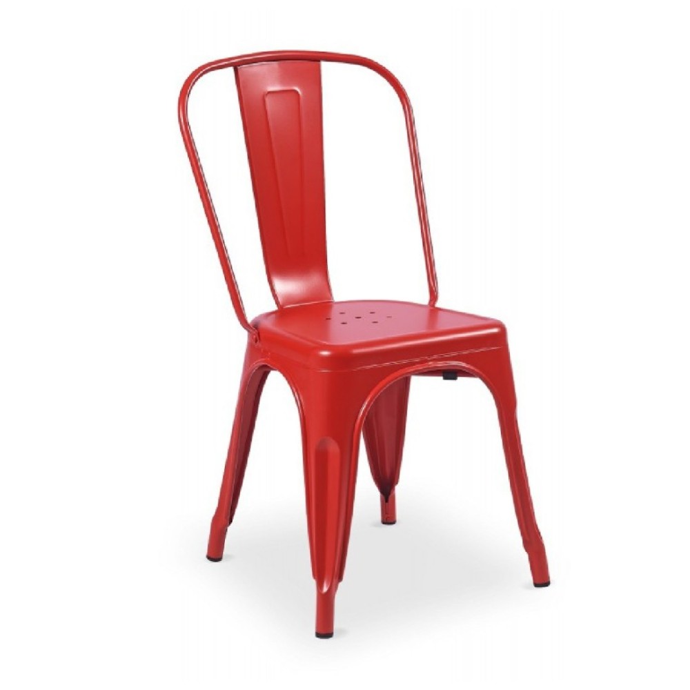 SILLA TOLIX EN ESTRUCTURA METALICA ROJA